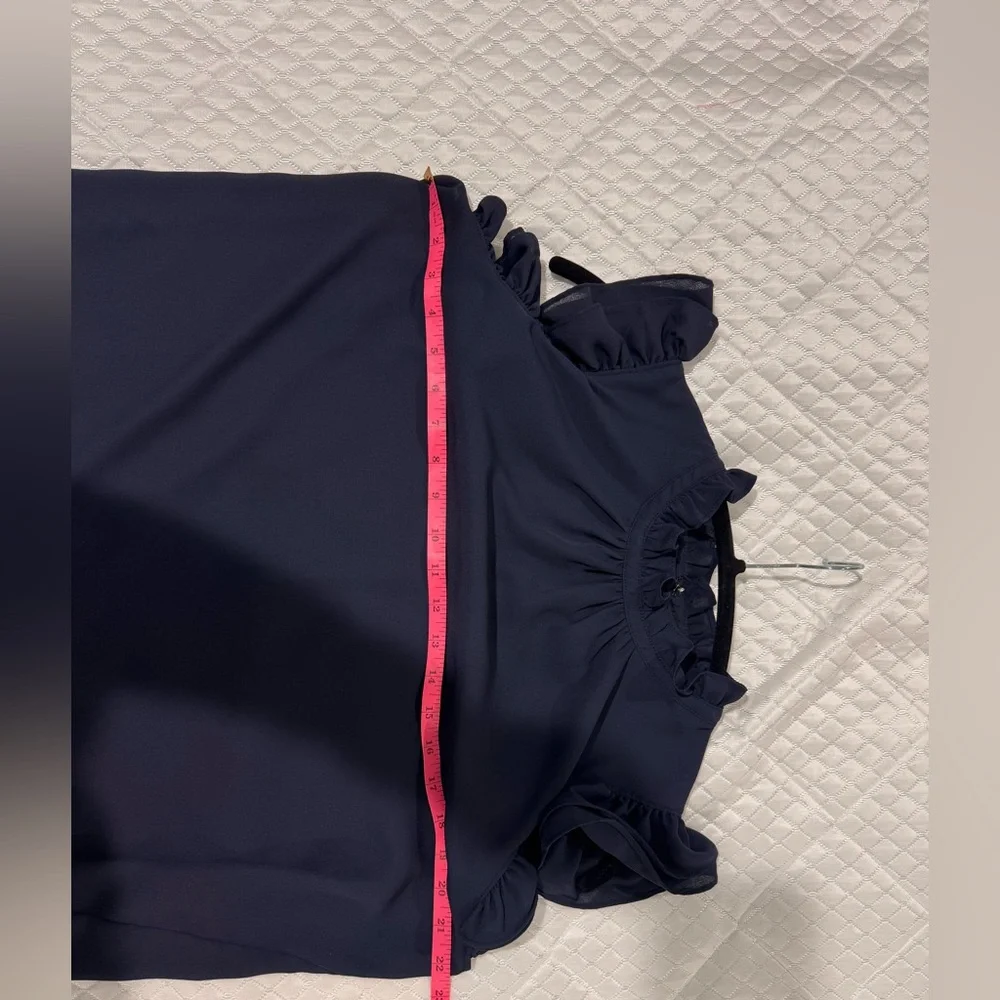 Tahari Midnight Blue Ruffle Blouse
large - Picture 6 of 9
